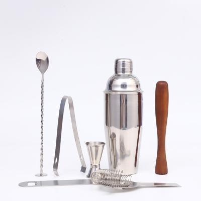 China Reusable; durable 7 piece cocktail set stainless steel cocktail shaker set bartender kit cocktwil cocteleria for sale