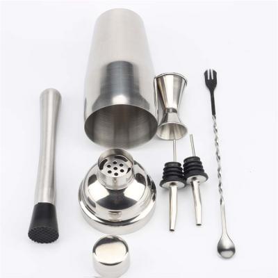 China Reusable; new design durable 6 piece stainless steel cocktail shaker tin set for sale