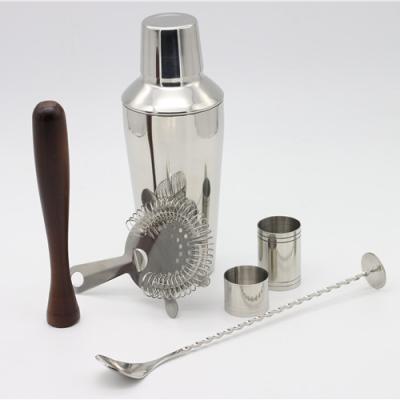 China Reusable; 6 Piece Durable Custom Bar Tool Cocktail Shaker Accessories Set for sale