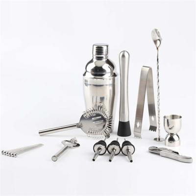 China Reusable; 17 Pieces Shaker Bar Tool Durable Cocktail Shaker Set With Stainless Steel Base for sale