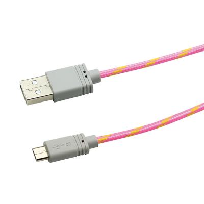 China Multi Farbeumsponnener Usb zu Mikrousb-Kabel für die Android-Gerät-Aufladung zu verkaufen