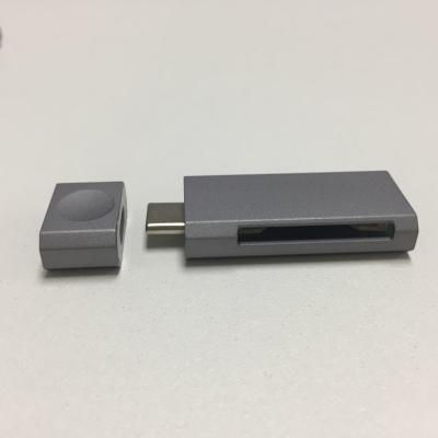 China Plug In Connect TYPE C TO SD TF Card Reader With Aluminium / Plastic Housing for sale