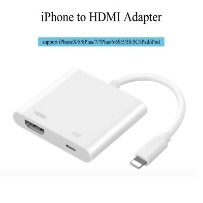 China Easy Connect Lightning HDMI Digital AV Adapter Up To 1080p HD Without Delay for sale