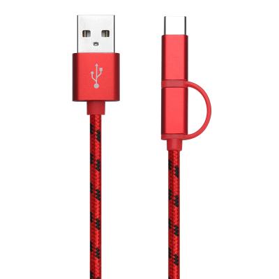 China Nylon Braided 3 In 1 Usb Data And Charging Cable With Aluminium Shell Housing for sale