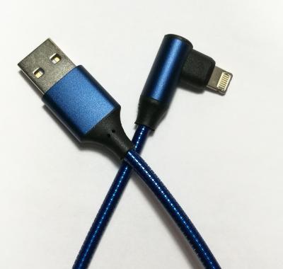 China Regenbogen-Farbe 90 Grad Usb-Blitz-Kabel USB zum multi Funktions-Verbindungsstück zu verkaufen