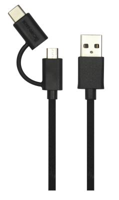 China Rotes blaues Schwarzes 2 in 1 Aufladungskabel Usb zu verkaufen