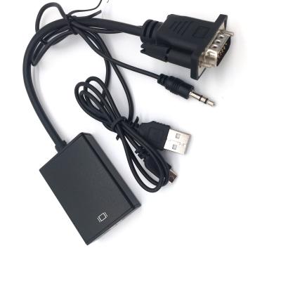 China VGA-Mannetje aan de Vrouwelijke Adapter van HDMI met 3.5mm Audio en de Micro- Voeding van USB Te koop