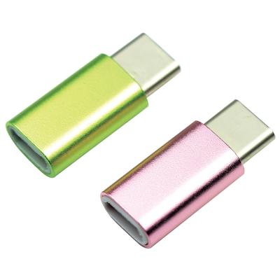 China 5 Pin Micro Usb To Type C Adapter With Aluminium Housing Green Surface for sale