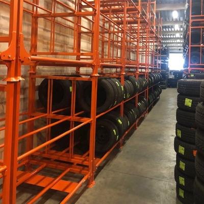 China Wholesale Price Durable Stackable Tire Racks Folding Tire Pallet For Car Bus And Truck Tires for sale