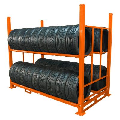 China Durable Competitive Price Tire Suv Light Truck Tire Folding Rack Portable Warehouse Stacking Rack for sale