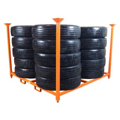 China Factory Wholesale Price Durable Q235 203*203cm Steel Truck Tire Stacking Rack Otr Tire Storage Racks for sale