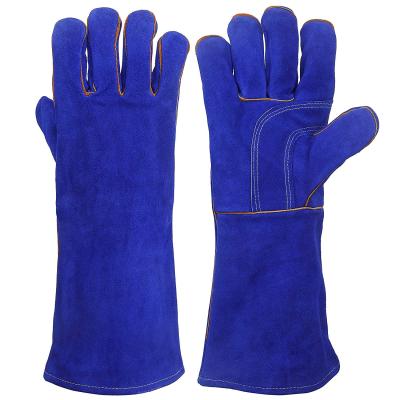 China Heat And Wear Resistance Kim Yuan Kitchen Stove Oven Grill Gloves Heat Resistant Leather Welding Gloves for sale