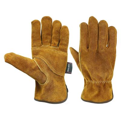 China Waterproof Durable Cow Leather Work Gloves For Mechanic Winter Waterproof And Warm Cotton Scratching Training Work Gloves for sale