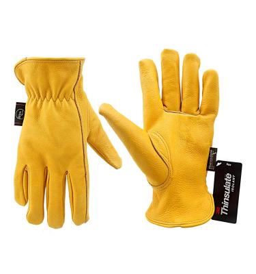 China Heat Maker Double Layer Plus Warm Leather Cotton Work Gloves for sale