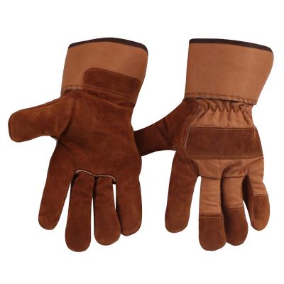 China Wholesale Cheap Wear Resistant and Warm Industrial Cowhide Safety Work Leather Gloves for sale