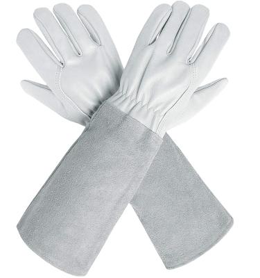 China Ladies Farm Anti-Stab Long Palm Lifting Garden Balance Leather Gardening Gloves for sale