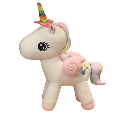 China Plush Sofe Stuffed Toys Soft Unicorn Stuffed Toy Rainbow Lying Unicorn With Wings Stuffed Unicorn Plush Toys for sale