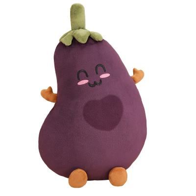 China Plush Doll Product Wholesale Customized Perennial Warm Mood Hand Eggplant Plush Pillow Cover 3 In 1 DIY Plush Eggplant Toy for sale