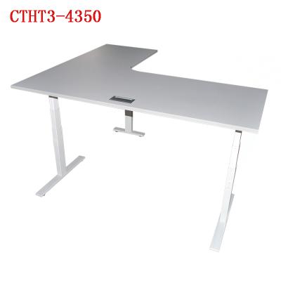 China (Height) adjustable electric table sit to stand electric height adjustable desk with metal table legs motorized lifting system for smart office furniture for sale