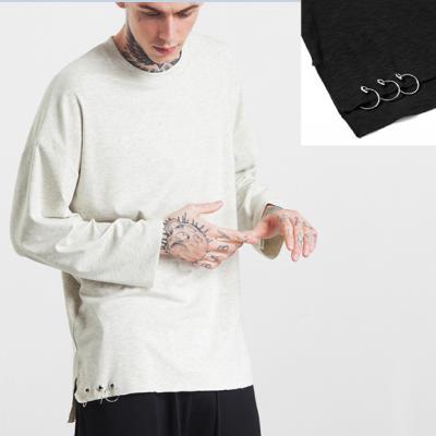 China Fashion anti-pilling empty round rings male men's longsleeve designs decoration T-shirt T-shirt for sale