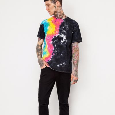 China 2018 Fashion designer custom short sleeve anti-pilling streetwear die dye t-shirt men for sale