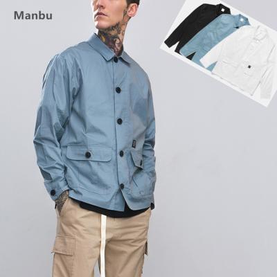 China New Design Viable Wholesale White Men's Casual Jacket 100% Cotton Pockets Cargo Jacket For Men for sale