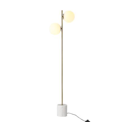 China Modern Nordic Modern Home Metal Bracket Designer Light Shade Floor Lamp Living Room Stained Glass Marble Floor Lamp Golden LED for sale