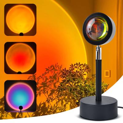 China Hot Sale Wholesale Modern RGB Remote Control Smart Rainbow Lamp For Living Room Sunset Lamp Mini RGB LED Projector Table Lamps for sale