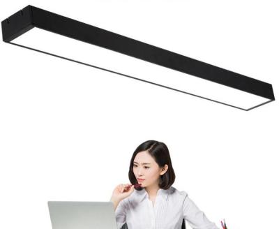 China Hot Selling High Lumen Industria Black Industrial White Aluminum Office Shop Mall Linear Shape Led Ceiling Pendant Lamp for sale