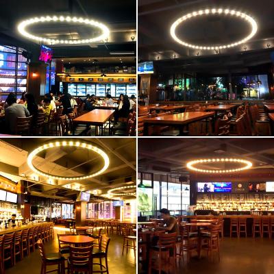 China Modern Industrial Circle Ring Marquee Chandelier Marquee Lamp Bar Non-standard Industrial Supermarket Iluminacion Lamp for sale