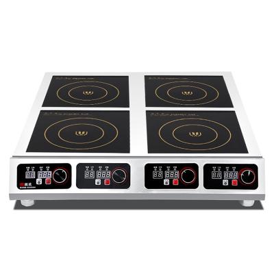 China Fried 5 Years Warranty CE 3500W Hotel Restaurant Stainless Steel 4 Burner Induction Industrial Electric Commercial Cooker Manufacturer for sale