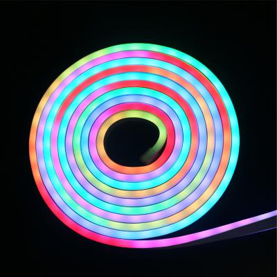 China 5M 12V EL Wire Rope Flexible Tube 5050RGB Cutable LED Neon Light Strip Dance Party Decor Residential Neon Light LED Neon Light for sale