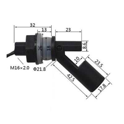 China Mini PP Side To Mount Magnetic Float Switch M16*20 EPC4 Level Waterproof Magnetic Float Switch 2A1 EPC4 for sale