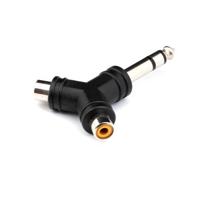 China audio & 3.5mm Video Nickel Plated Stereo To RCA 2 Female Jack Splitter Audio Adapter Y Adapter Type Connector for sale