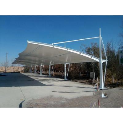 China Andere moderne buiten H-vormige staalframe PVDF trekstof Parkeergarage Architectonische PTFE membraanstructuur tent Te koop