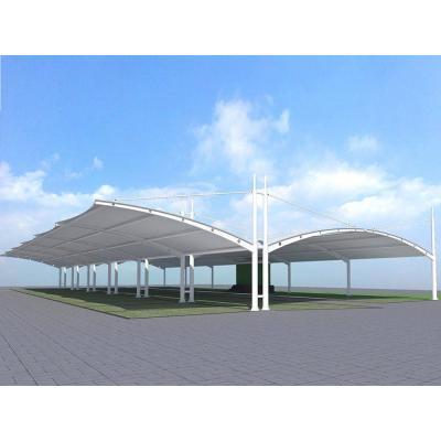 China Moderno Design PVDF Tecido Tensile telhado dossel para o exterior em modernos parques industriais à venda