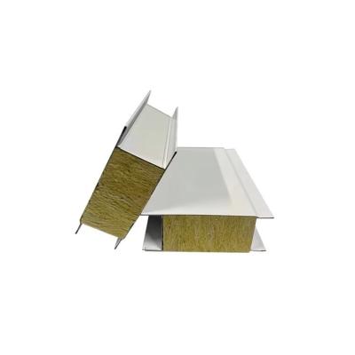 China Insulation Sandwich Rock Wool Board for Modern Warehouse Design and Fire Resistance for sale