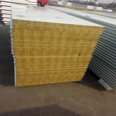 China 50/75/100/150mm Panel de pared de metal resistente al fuego de grado A1 con aislamiento de lana de roca en venta