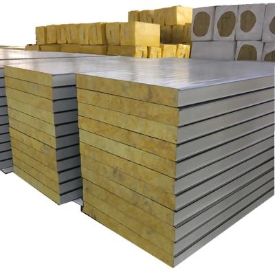 China Metal Panel Fireproof and Soundproof Rock Wool Sandwich Panel for House Hotel Exterior Wall Roof with EPS Foam PU Core Material for sale