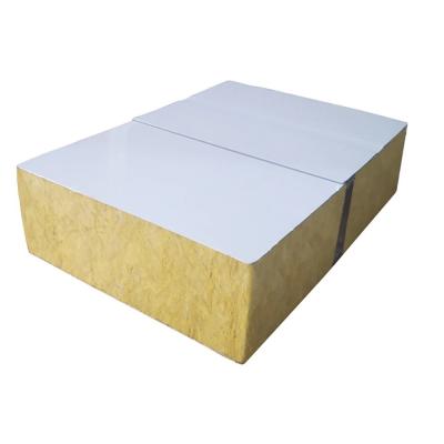 China Hotel Metal Insulated Fireproof Rock Wool Roof Wall Sandwich Panel 50mm-200mm Thickness for sale