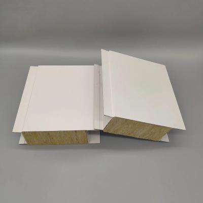 China Fireproof Insulation Metal Rock Wool Sandwich Panels for Contemporary Hotel Exterior Wall for sale