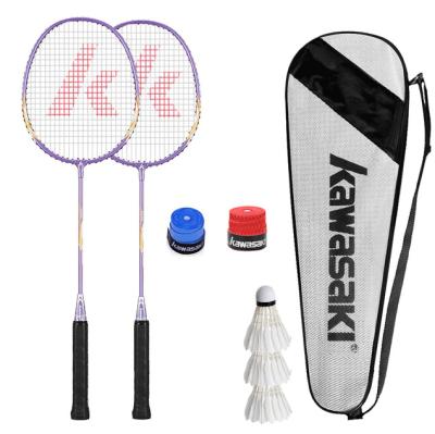 China Durable Type Kawasaki Badminton Racket 1U Aluminum Alloy Frame Badminton Racket Racket With String For Outdoor Entertainment UP-0182 for sale