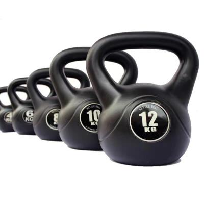 China Home Use HDPE Coated Concrete Exercise Fitness Weight Kettlebell Set for sale