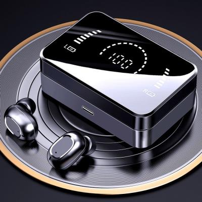 China Mirror Rectangle Box Earbuds Perfect Healthy Mind TWS LED Display Chip Touch Wireless Black Electronics Ear Pods Wireless Earphone for sale