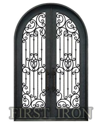 China Decoration Hot Selling Wrought Iron French Front Main Entry Door for sale