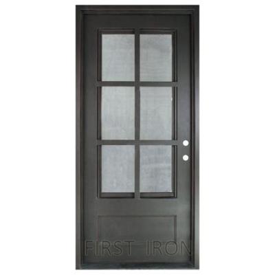 China Easy Installation American Popular Wrought Iron Lite Door With Low E Openable Glass Windows for sale