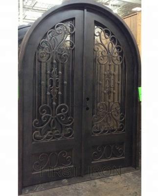 China Easy Installation Home Low-e Iron Exterior Door , Hand Forged Iron Entry Door for sale