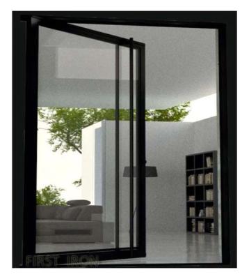 China anti-theft modern steel pivot glass door for entrance, french steel door design pivot interior for sale