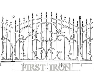 China Easily Compiled Top Arch Wrought Iron Fence Design for sale