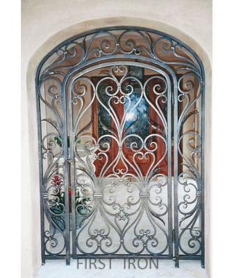 China Easily Assembled Elegant Wrought Iron Security Gate Door For Villa for sale